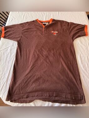 Vintage 2000 Cleveland Browns Short-Sleeve Henley Shirt by The Edge